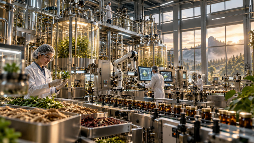  «Лабораторное исследование растительного сырья JIMON GROUP: листья, корни, образцы и микроскоп»
